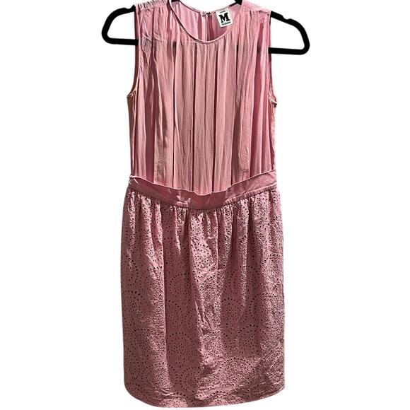 M Missoni Pleated Silk Cotton Pink
Sleeveless Lined Eyelet Mini Dress Sz 40/US8 - Picture 8 of 13